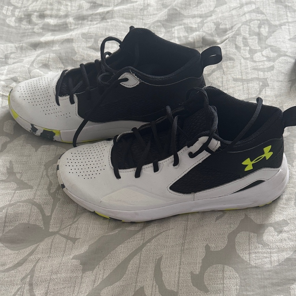 Under Armour Black and White Sneakers with Neon Accents